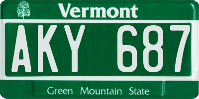 VT license plate AKY687