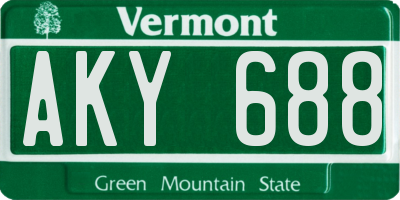 VT license plate AKY688