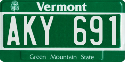 VT license plate AKY691