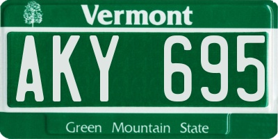 VT license plate AKY695