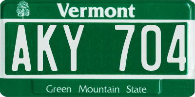 VT license plate AKY704