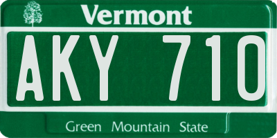 VT license plate AKY710
