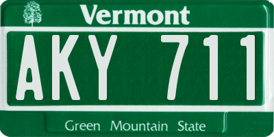 VT license plate AKY711