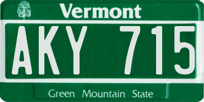 VT license plate AKY715
