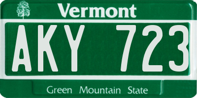 VT license plate AKY723