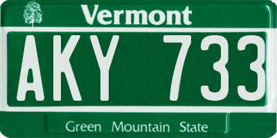 VT license plate AKY733