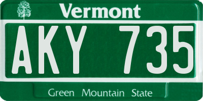 VT license plate AKY735