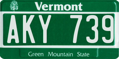 VT license plate AKY739