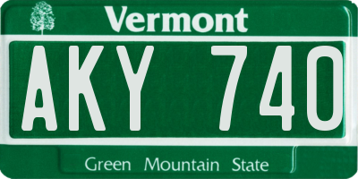 VT license plate AKY740