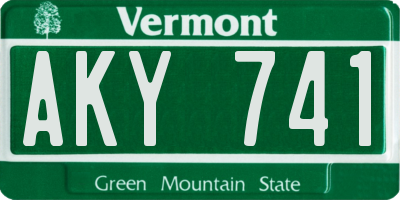 VT license plate AKY741