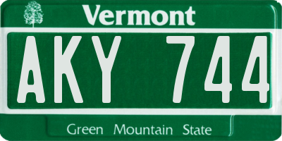 VT license plate AKY744