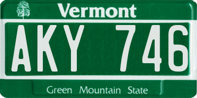 VT license plate AKY746