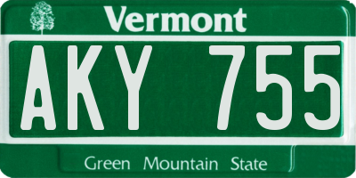VT license plate AKY755