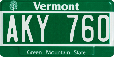 VT license plate AKY760
