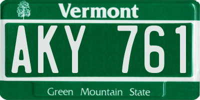 VT license plate AKY761