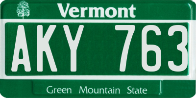 VT license plate AKY763