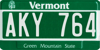 VT license plate AKY764