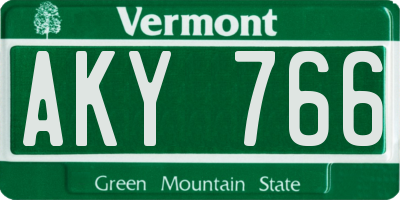 VT license plate AKY766
