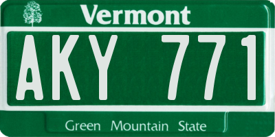VT license plate AKY771