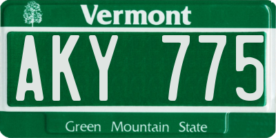 VT license plate AKY775