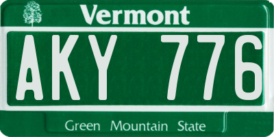 VT license plate AKY776