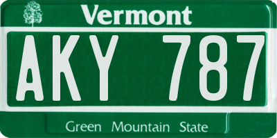 VT license plate AKY787