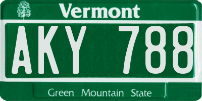 VT license plate AKY788