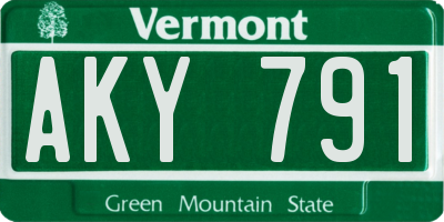 VT license plate AKY791