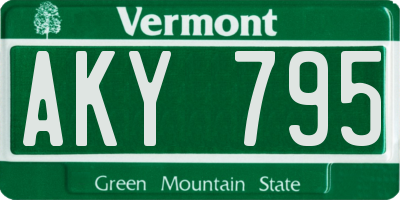 VT license plate AKY795