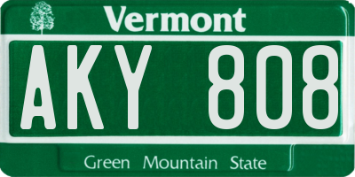 VT license plate AKY808