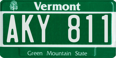 VT license plate AKY811