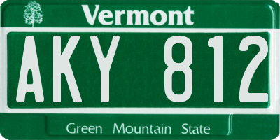 VT license plate AKY812