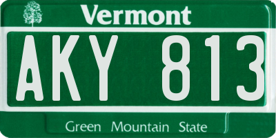 VT license plate AKY813