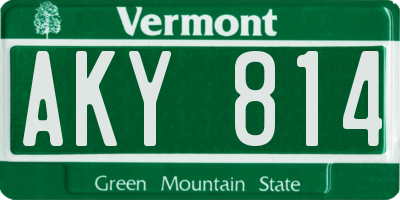 VT license plate AKY814