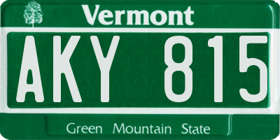 VT license plate AKY815