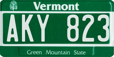 VT license plate AKY823