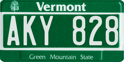 VT license plate AKY828