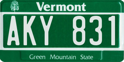 VT license plate AKY831