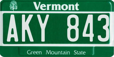 VT license plate AKY843