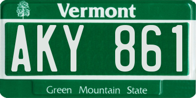 VT license plate AKY861