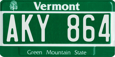 VT license plate AKY864