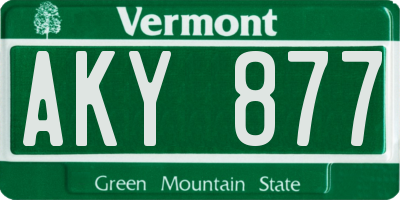 VT license plate AKY877
