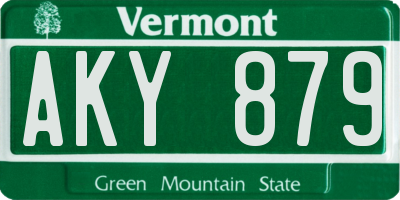 VT license plate AKY879