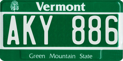 VT license plate AKY886