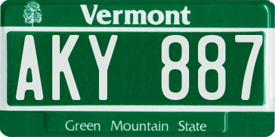 VT license plate AKY887
