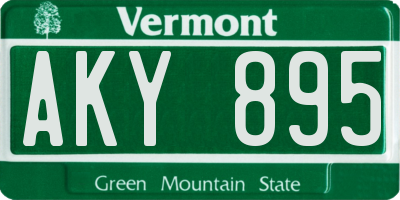 VT license plate AKY895