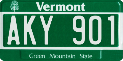 VT license plate AKY901