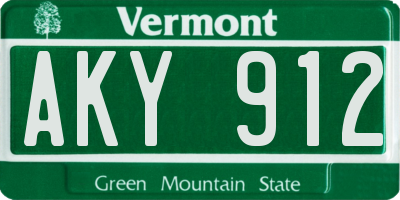 VT license plate AKY912