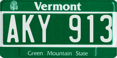 VT license plate AKY913
