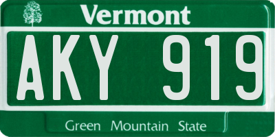 VT license plate AKY919